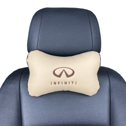 Подушка под шею бежевая с вышивкой 